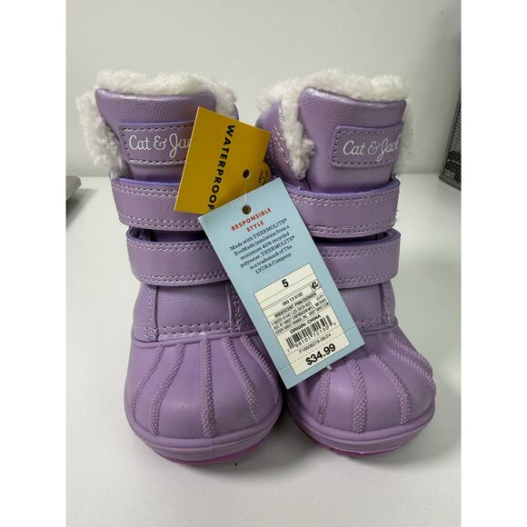 Cat & Jack Toddler Girl Snow Boots Size 5 Purple - Picture 1 of 4